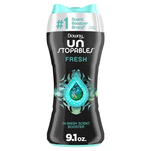 Unstopables In-Wash Scent Booster Beads, 9.1 oz Bottle, Solid, Fresh, Blue/Green - pack of 4
