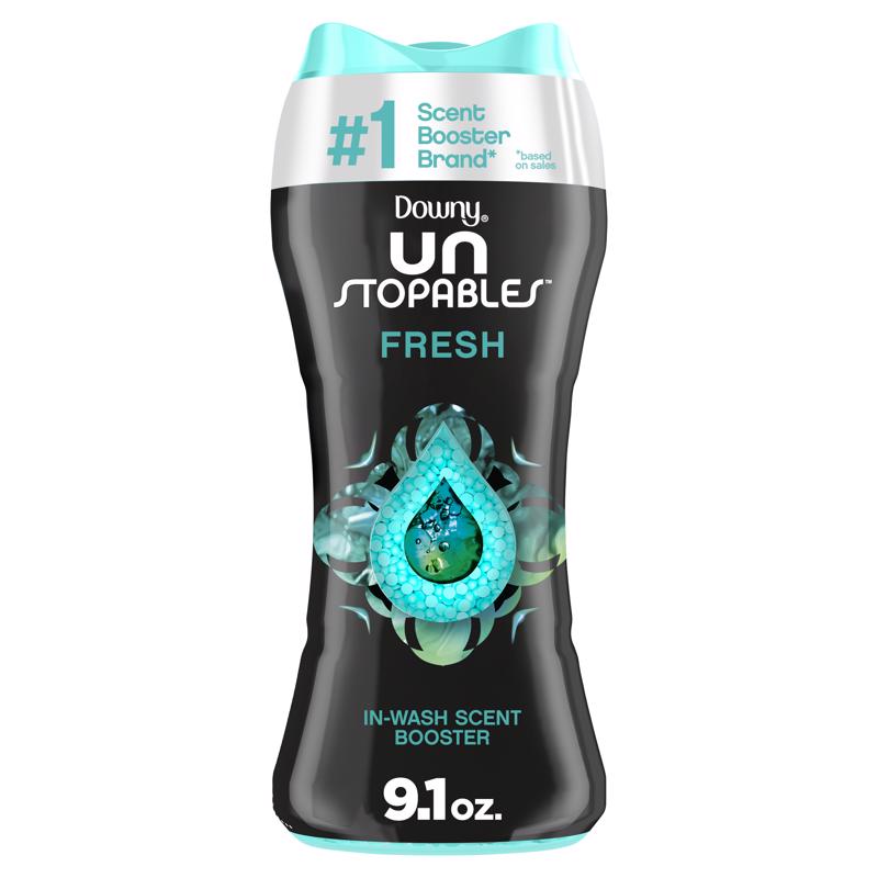 DOWNY 80730051 Unstopables In-Wash Scent Booster Beads, 9.1 oz Bottle, Solid, Fresh, Blue/Green