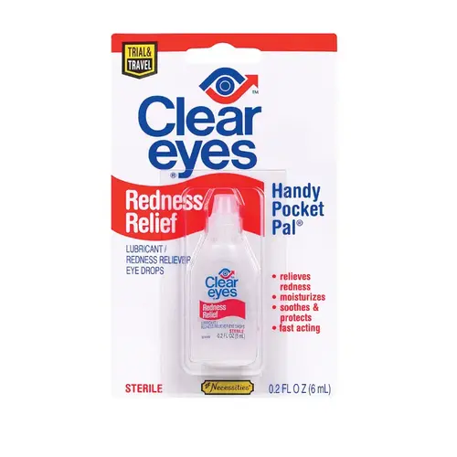 Redness Relief Eye Drops Travel Size Eye Drops 0.2 Oz White - pack of 48