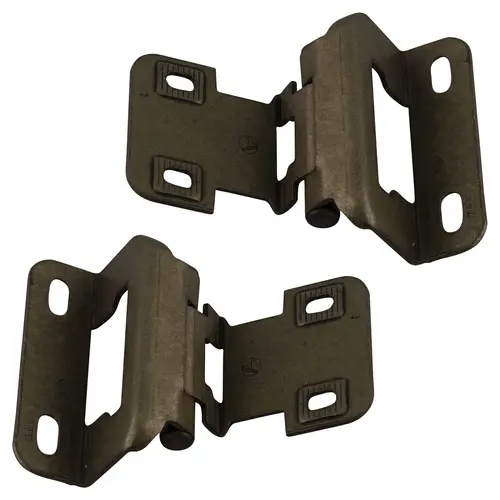 Overlay Burnished Brass Self-Closing Partial Wrap Cabinet Hinges 1/2" For Kitchen And Cabinets Hardwar - 2 per pack x10 packs Overlay Burnished Brass Self-Closing Partial Wrap Cabinet Hinges 1/2" For Kitchen And Cabinets Hardwar - 2 per pack x10 packs