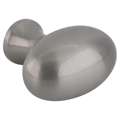 Satin Nickel Long Oval Metal Kitchen Cabinet Knob 1-1/4" Diameter For Kitchen And Cabinet Hardwar - 2 per pack x10 packs