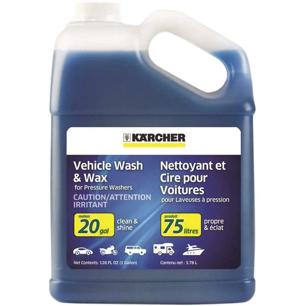 Karcher 1 Gal. Car Wash & Wax Pressure Washer Cleaning Detergent Soap Concentrate Blue 9.558-146.0
