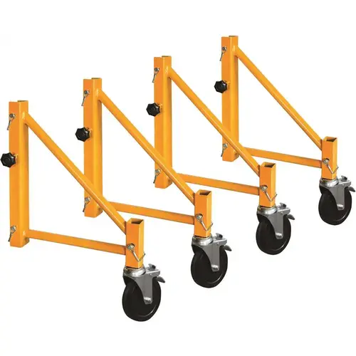 14-in. Scaffold Outriggers with 5-in. Heavy Duty Caster Wheels, Compatible with Metaltech Baker Scaffolding Powder-Coated