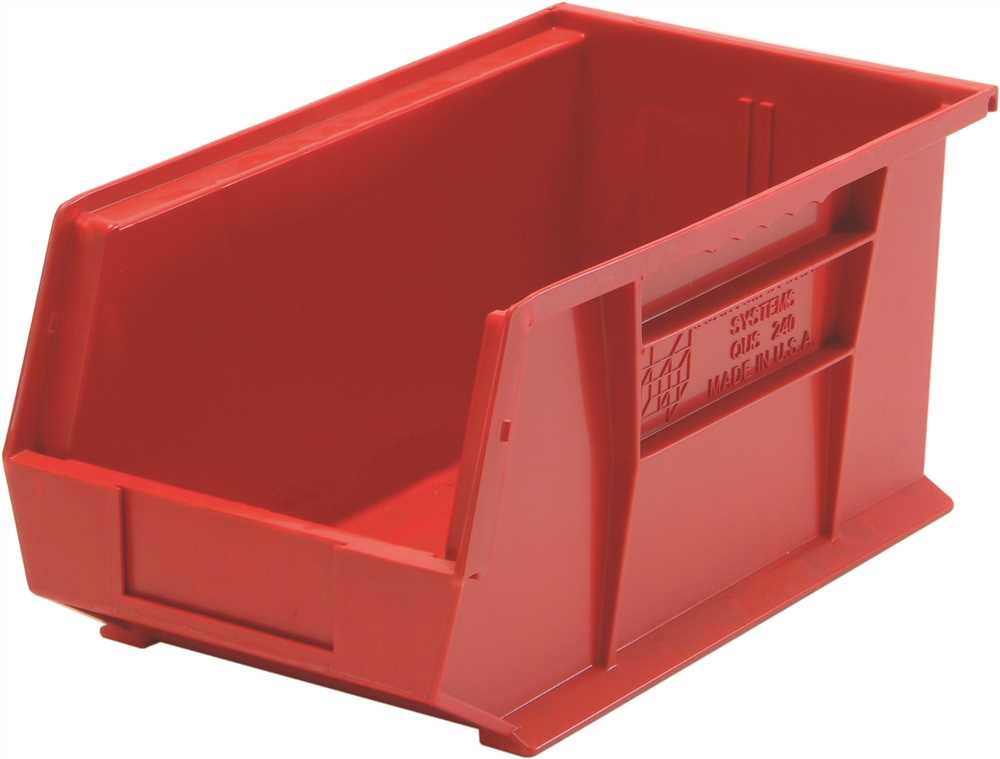 QUANTUM STORAGE SYSTEMS QUS240RD Tool Storage Bin 8-1/4" W X 6-3/4" H Polypropylene 1 compartments Red Red