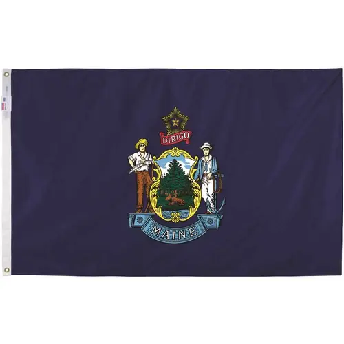 State Flag Maine 36" H X 60" W Multicolored State Flag Maine 36" H X 60" W Multicolored