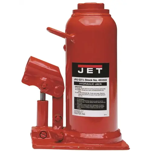 JHJ Series Hvy-Duty Industrl Bottle Jack, 5-1/2 W x 7-1/8 L Base, 10-5/8 to 16-7/8 H, 22-1/2 tons JHJ Series Hvy-Duty Industrl Bottle Jack, 5-1/2 W x 7-1/8 L Base, 10-5/8 to 16-7/8 H, 22-1/2 tons