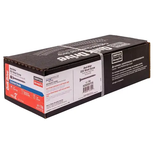 Deck-Drive Collated Screw, #10 Thread, 2 in L, Rimmed Flat Head, Quik Guard Coating Tan - pack of 750 Deck-Drive Collated Screw, #10 Thread, 2 in L, Rimmed Flat Head, Quik Guard Coating Tan - pack of 750