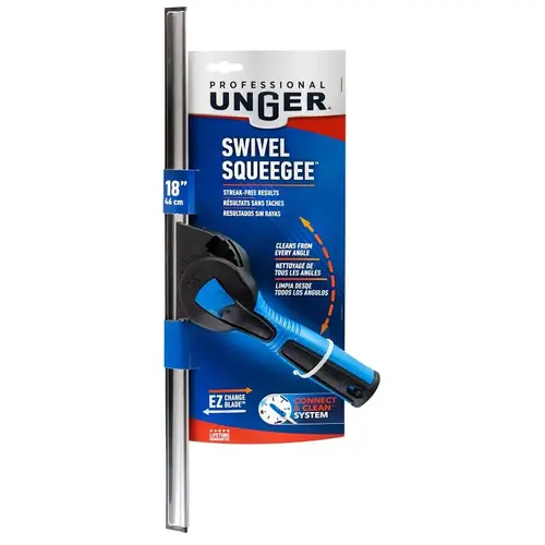 EZ-Change Squeegee with Interchangeable Blades, 18 in Blade, Poly Blade