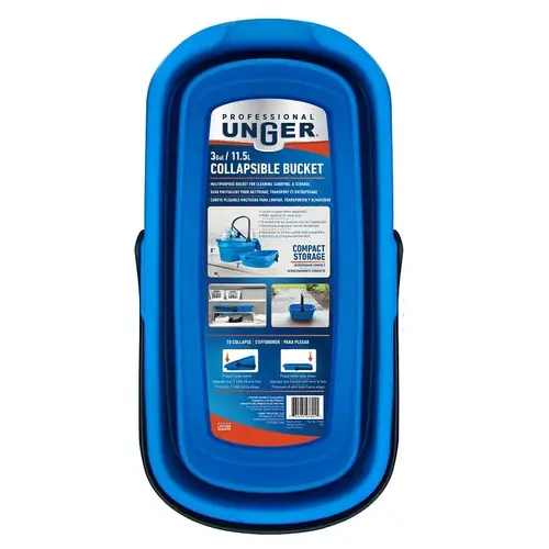 Unger Professional Collapsible Bucket, 3 gal, Blue Unger Professional Collapsible Bucket, 3 gal, Blue