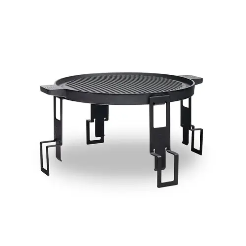Fire Pit Cooktop, Dual-Sided, Cast Iron, Black