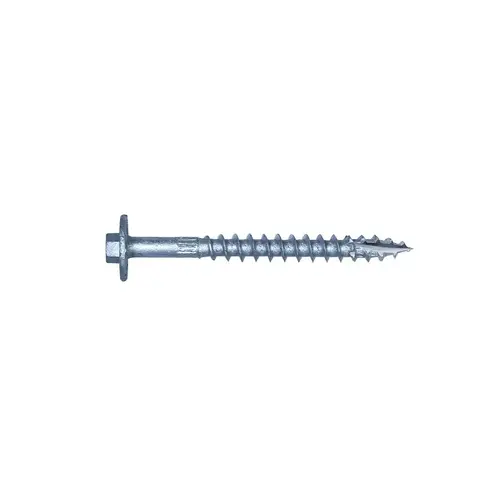 Strong-Drive Screw, 4 in L, Serrated Thread, Large Washer Head, Hex Drive, Steel Hot-Dipped Galvanized Strong-Drive Screw, 4 in L, Serrated Thread, Large Washer Head, Hex Drive, Steel Hot-Dipped Galvanized