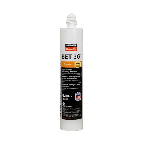 SET-3G SET3G10 High-Strength Epoxy Adhesive, 8.5 oz Cartridge, Coaxial Cartridge Gray