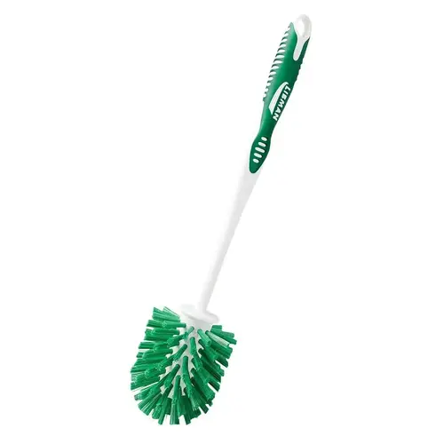 Bowl Brush 1" W Hard Bristle 14" Rubber Handle Green/White