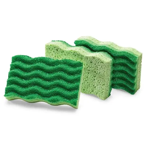 Scrubber Sponge Medium Duty For All Purpose 4.5" L Green Scrubber Sponge Medium Duty For All Purpose 4.5" L Green
