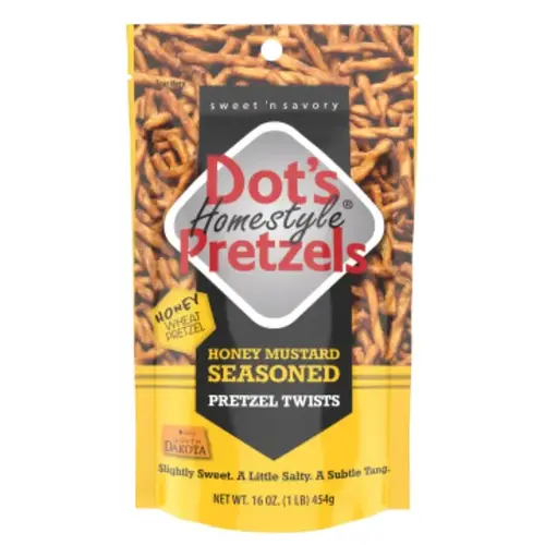 7002- DP Mustard Pretzel Twists, Honey Flavor, 16 oz 7002- DP Mustard Pretzel Twists, Honey Flavor, 16 oz