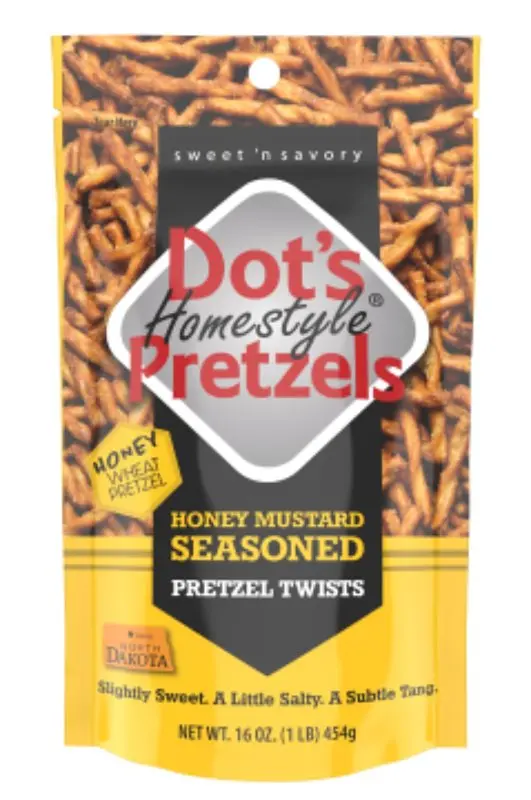 Dots Homestyle Pretzels 7002- DP Mustard Pretzel Twists Honey Flavor 16 oz - pack of 10 57216-XCP10
