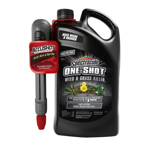 ONE-SHOT Weed and Grass Killer, Liquid, Clear/Pale Yellow, 1 gal Bottle ONE-SHOT Weed and Grass Killer, Liquid, Clear/Pale Yellow, 1 gal Bottle