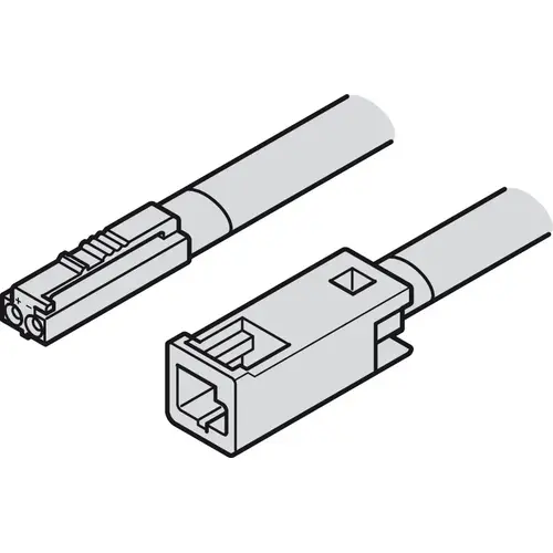 CL3R Extension Lead, Hafele Loox5 Monochrome, 24 V, 18 Awg, 118-1/8" Length, Plastic Material, Monochrome Color System