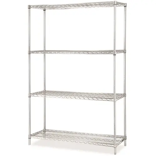 INDUSTRIAL WIRE SHELVING STARTER KIT, 4 SHELVES, 48X18 IN