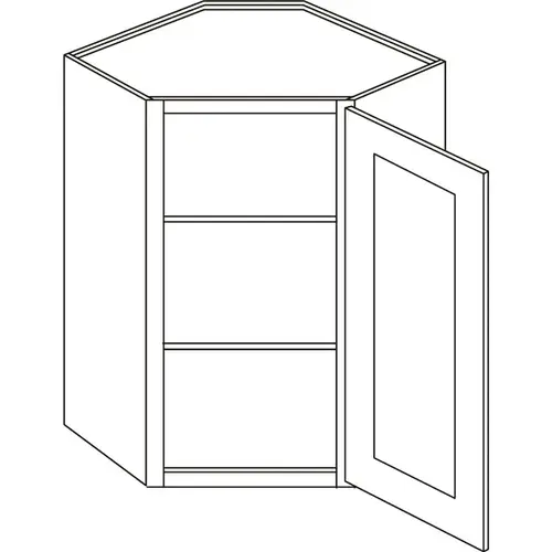 Cabinetry 30" H Diagonal Corner Wall Cabinet, Country Oak