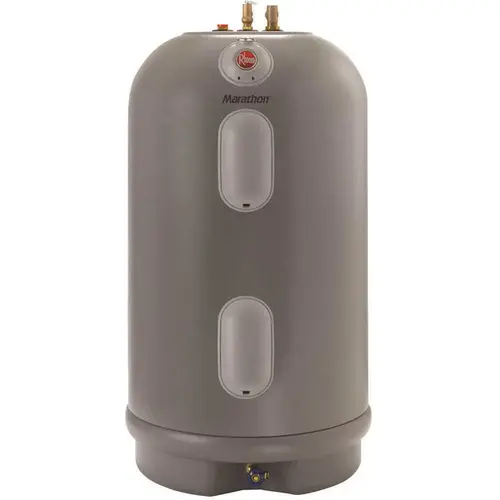 Marathon 50 gal. Short 4500/4500-Watt Elements Non Metallic Lifetime Electric Tank Water Heater Gray