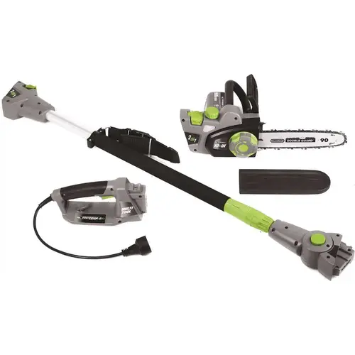 10 in. 6 Amp Electric 2-in-1 Convertible Pole Chainsaw Gray