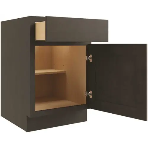 Cabinetry 15" W 1 Door Base Cabinet R, Luxor Smoky Grey Cabinetry 15" W 1 Door Base Cabinet R, Luxor Smoky Grey