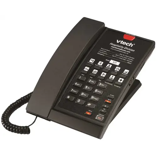 Contemporary 1-Line Corded Phone in Matte Black Contemporary 1-Line Corded Phone in Matte Black