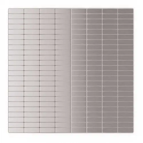 Urbain S2 Silver Stainless Steel 11.42 in. x 11.57 in. x 5 mm Metal Self-Adhesive Wall Mosaic Tile (22.08 sq.ft./ case) - pack of 24