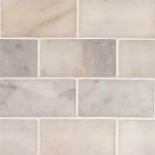 Greecian White 3 in. x 6 in. Polished Marble Floor and Wall Tile (1 sq. ft./Case) - pack of 8 Greecian White 3 in. x 6 in. Polished Marble Floor and Wall Tile (1 sq. ft./Case) - pack of 8