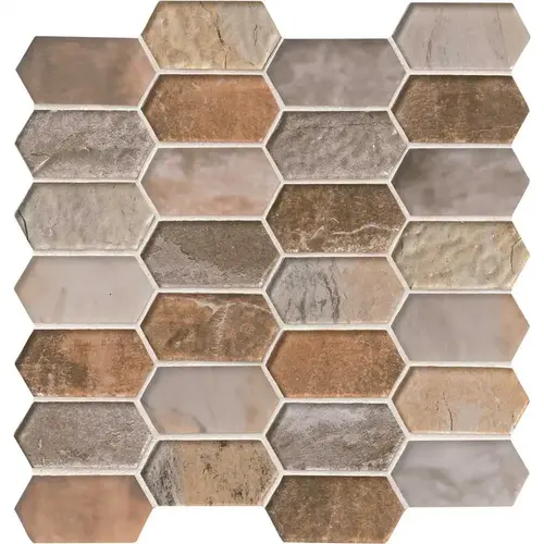 Earth and Sea Picket 12.25 in. x 12.75 in. Textured Glass Patterned Look Wall Tile (9.7 sq. ft./Case) Earth and Sea Picket 12.25 in. x 12.75 in. Textured Glass Patterned Look Wall Tile (9.7 sq. ft./Case)
