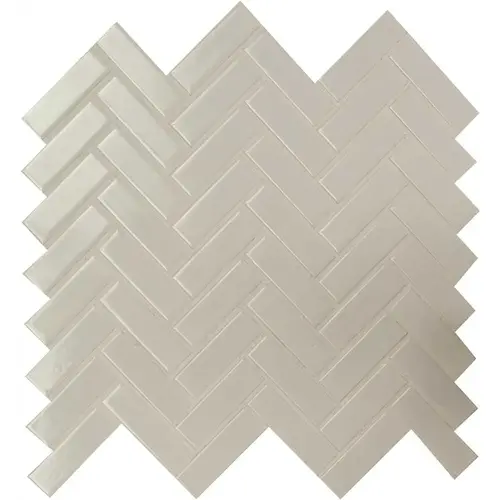 Retro Bianco Herringbone 13 in. x 13 in. Glossy Porcelain Patterned Look Floor and Wall Tile (13.8 sq. ft./Case) - pack of 15 Retro Bianco Herringbone 13 in. x 13 in. Glossy Porcelain Patterned Look Floor and Wall Tile (13.8 sq. ft./Case) - pack of 15