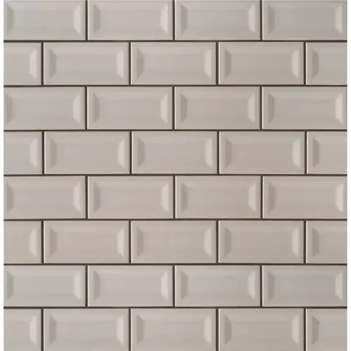 Gray Inverted Beveled 3 in. x 6 in. Glossy Ceramic Gray Subway Wall Tile (1 sq. ft./Case) - pack of 8 Gray Inverted Beveled 3 in. x 6 in. Glossy Ceramic Gray Subway Wall Tile (1 sq. ft./Case) - pack of 8