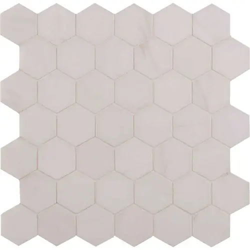 Bianco Dolomite Hexagon 12.25 in. x 12.75 in. Polished Marble Look Floor and Wall Tile (9.8 sq. ft./Case) Bianco Dolomite Hexagon 12.25 in. x 12.75 in. Polished Marble Look Floor and Wall Tile (9.8 sq. ft./Case)