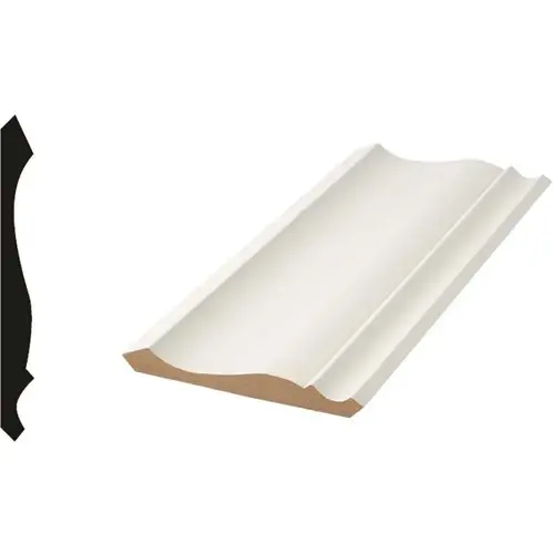 LWM 45 9/16 in. x 5-1/4 in. x 96 in. Primed Medium Density Fiberboard Crown Moulding White