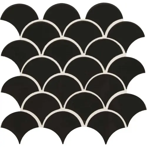 Retro Nero 12.75 in. x 13.75 in. Glossy Porcelain Patterned Look Floor and Wall Tile (9.1 sq. ft./Case) Retro Nero 12.75 in. x 13.75 in. Glossy Porcelain Patterned Look Floor and Wall Tile (9.1 sq. ft./Case)