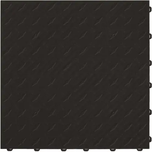 15.75 in. x 15.75 in. Jet Black Diamond Trax 9-Tile Modular Flooring Pack (15.5 sq. ft./case)