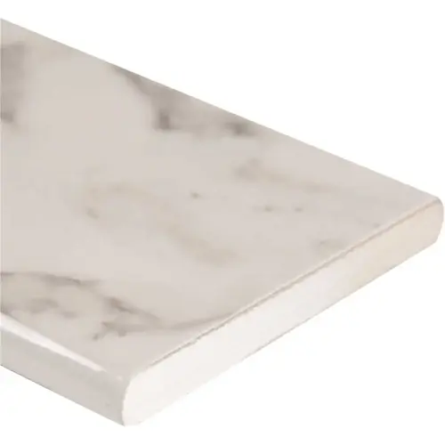 Pietra Onyx Statuario Bullnose 3 in. x 18 in. Polished Porcelain Wall Tile (10 sq. ft./Case) - pack of 10 Pietra Onyx Statuario Bullnose 3 in. x 18 in. Polished Porcelain Wall Tile (10 sq. ft./Case) - pack of 10