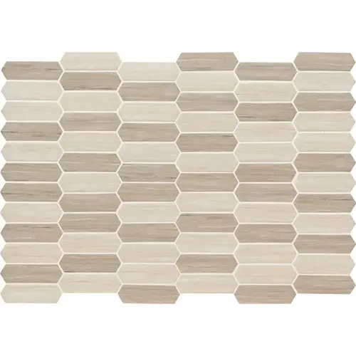 Silva Oak Picket 9.84 in. x 14.13 in. Glossy Glass Mesh-Mounted Mosaic Tile (14.55 sq. ft./Case) Silva Oak Picket 9.84 in. x 14.13 in. Glossy Glass Mesh-Mounted Mosaic Tile (14.55 sq. ft./Case)