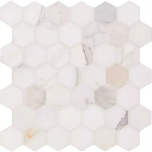 Calacatta Gold Hexagon 12 in. x 11.75 in. Polished Marble Floor and Wall Tile (10 sq. ft./Case) - pack of 10 Calacatta Gold Hexagon 12 in. x 11.75 in. Polished Marble Floor and Wall Tile (10 sq. ft./Case) - pack of 10