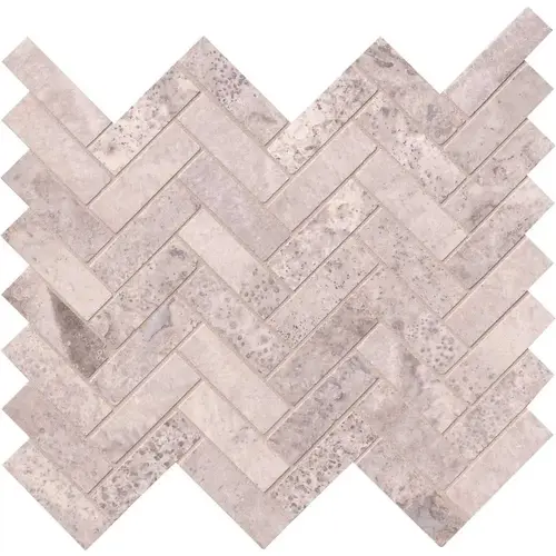 Silver Travertine Herringbone 12 in. x 12 in. Honed Travertine Patterned Look Floor and Wall Tile (10 sq. ft./Case) Silver Travertine Herringbone 12 in. x 12 in. Honed Travertine Patterned Look Floor and Wall Tile (10 sq. ft./Case)