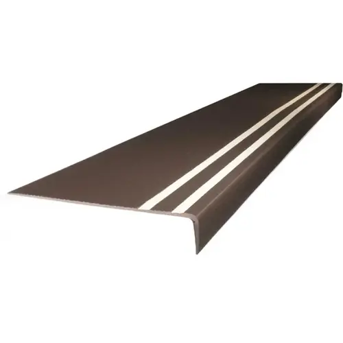 Light Brown 1/4 in. HD Square Nose Rib Design Vinyl Tread with 2-3/4 in. Beige Abrasive Strip