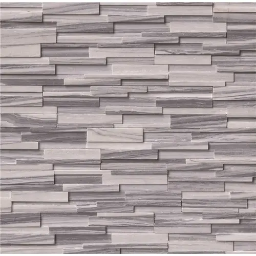 Alaska Gray 3D Ledger Panel 6 in. x 24 in. Honed Marble Wall Tile ( / 60 sq. ft. / pallet) Alaska Gray 3D Ledger Panel 6 in. x 24 in. Honed Marble Wall Tile ( / 60 sq. ft. / pallet)