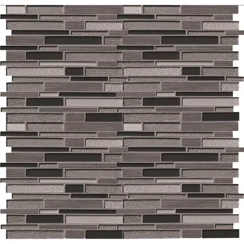 Metro Gris Interlocking 12 in. x 12 in. Mixed Multi-Surface Mesh-Mounted Mosaic Tile (10 sq. ft./Case) - pack of 10 Metro Gris Interlocking 12 in. x 12 in. Mixed Multi-Surface Mesh-Mounted Mosaic Tile (10 sq. ft./Case) - pack of 10