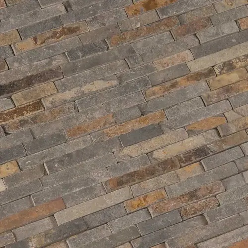 Multi-Color Interlocking 8.25 in. x 19 in. Textured Slate Patterned Look Floor and Wall Tile (10 sq. ft./Case) Multi-Color Interlocking 8.25 in. x 19 in. Textured Slate Patterned Look Floor and Wall Tile (10 sq. ft./Case)