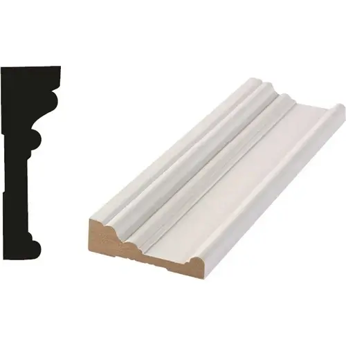 RB03 1 in. x 3 1/2 in. x 96 in. Primed MDF Casing ( a 8 Total Linear Feet) White RB03 1 in. x 3 1/2 in. x 96 in. Primed MDF Casing ( a 8 Total Linear Feet) White