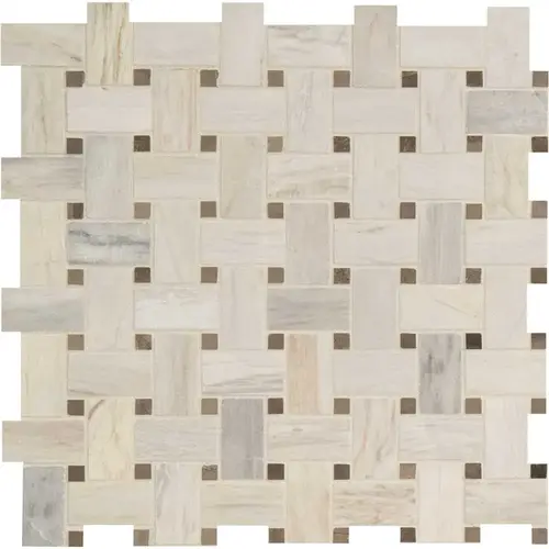 Angora Basketweave 12.5 in. x 12.5 in. Polished Marble Floor and Wall Tile (10 sq. ft./Case) - pack of 10 Angora Basketweave 12.5 in. x 12.5 in. Polished Marble Floor and Wall Tile (10 sq. ft./Case) - pack of 10