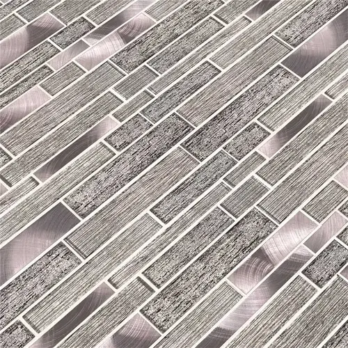 Volcanic Luxe Interlocking 11.73 in. x 11.61 in. x 8mm Glass Metal Mesh-Mounted Mosaic Tile (9.5 sq. ft. / case) - pack of 10 Volcanic Luxe Interlocking 11.73 in. x 11.61 in. x 8mm Glass Metal Mesh-Mounted Mosaic Tile (9.5 sq. ft. / case) - pack of 10