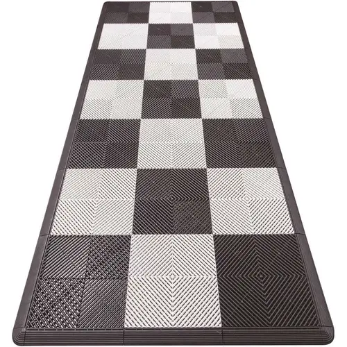 4.3 ft. x 9.6 ft. Black and Silver Checkered Moto Pad Kit - ECO