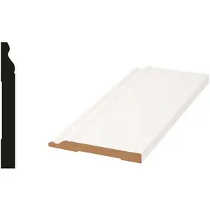 FINISHED ELEGANCE 10001789 1866 5/8 in. x 5 1/4 in. x 96 in. Finished MDF White Baseboard Moulding ( a 8 Total Linear Feet)